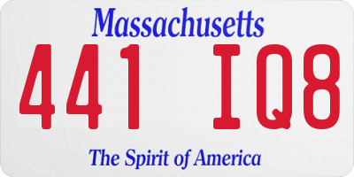 MA license plate 441IQ8