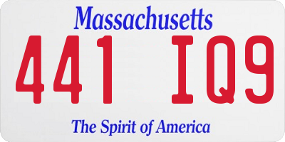 MA license plate 441IQ9