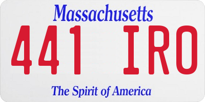 MA license plate 441IR0