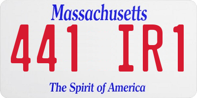 MA license plate 441IR1