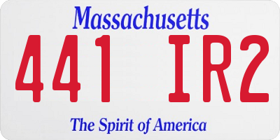 MA license plate 441IR2