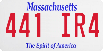 MA license plate 441IR4