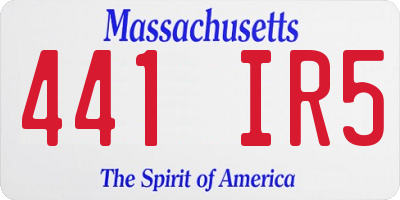 MA license plate 441IR5