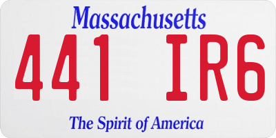 MA license plate 441IR6