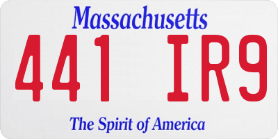 MA license plate 441IR9