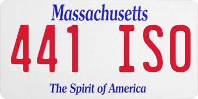 MA license plate 441IS0
