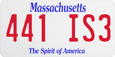 MA license plate 441IS3
