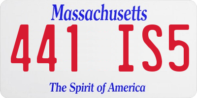 MA license plate 441IS5