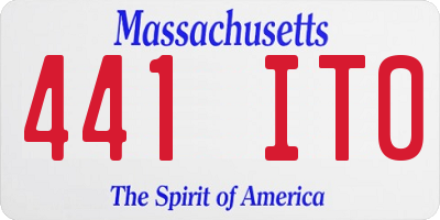 MA license plate 441IT0