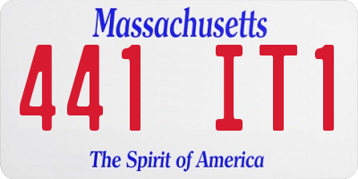 MA license plate 441IT1