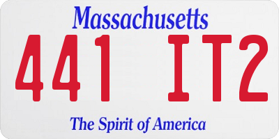 MA license plate 441IT2
