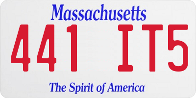 MA license plate 441IT5