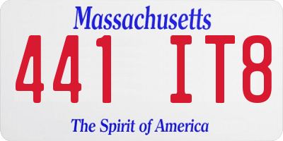 MA license plate 441IT8