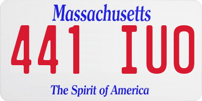 MA license plate 441IU0