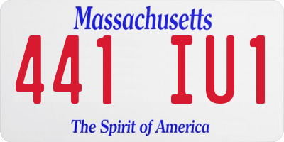 MA license plate 441IU1