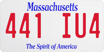 MA license plate 441IU4