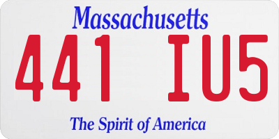 MA license plate 441IU5