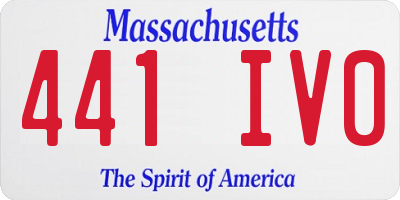 MA license plate 441IV0