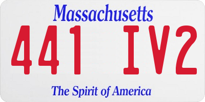 MA license plate 441IV2