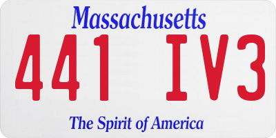 MA license plate 441IV3