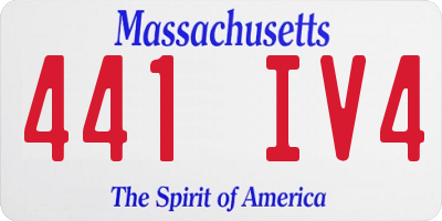 MA license plate 441IV4