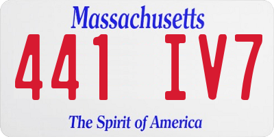 MA license plate 441IV7