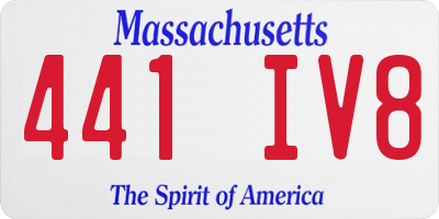 MA license plate 441IV8