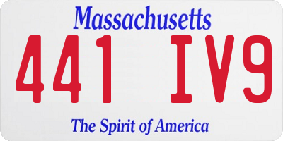 MA license plate 441IV9