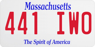 MA license plate 441IW0