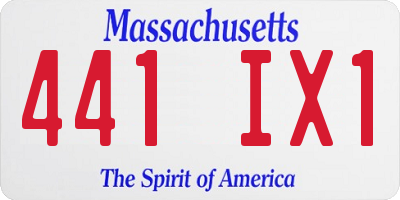 MA license plate 441IX1