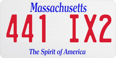 MA license plate 441IX2