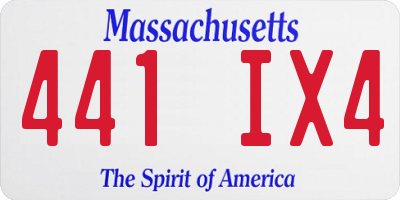 MA license plate 441IX4
