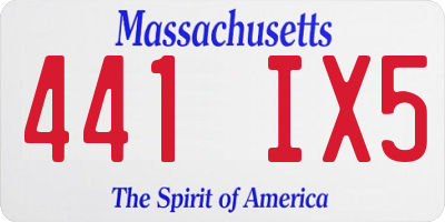MA license plate 441IX5