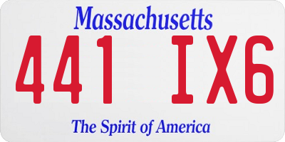MA license plate 441IX6