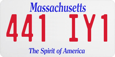 MA license plate 441IY1