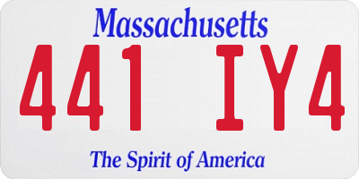 MA license plate 441IY4