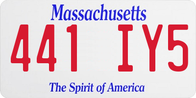 MA license plate 441IY5