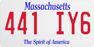 MA license plate 441IY6