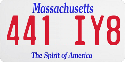 MA license plate 441IY8