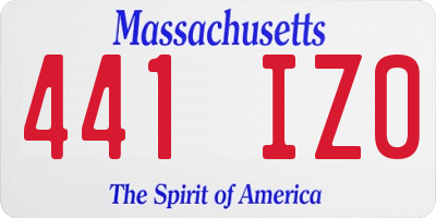 MA license plate 441IZ0