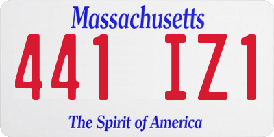 MA license plate 441IZ1