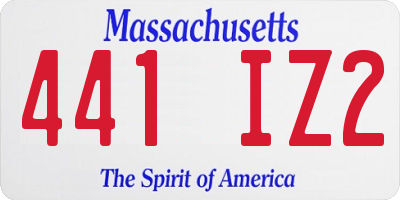 MA license plate 441IZ2