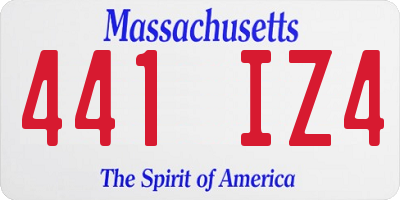 MA license plate 441IZ4
