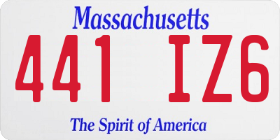 MA license plate 441IZ6