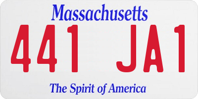 MA license plate 441JA1