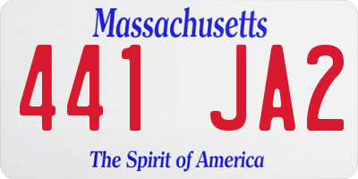 MA license plate 441JA2