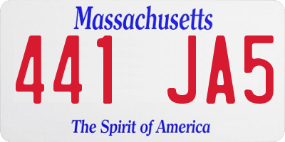 MA license plate 441JA5