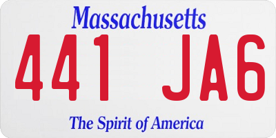MA license plate 441JA6