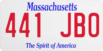 MA license plate 441JB0