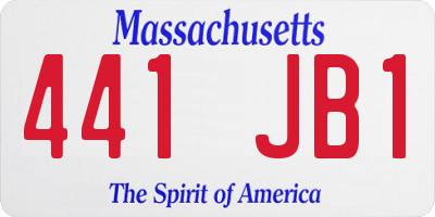 MA license plate 441JB1
